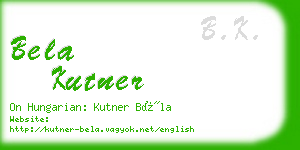 bela kutner business card